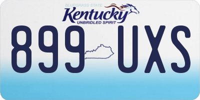 KY license plate 899UXS
