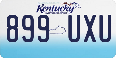 KY license plate 899UXU