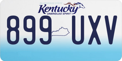 KY license plate 899UXV