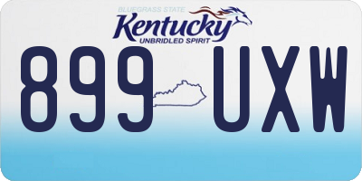 KY license plate 899UXW