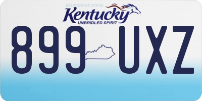KY license plate 899UXZ