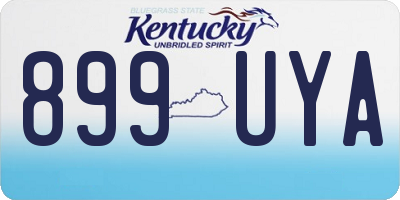 KY license plate 899UYA