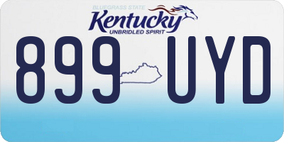 KY license plate 899UYD