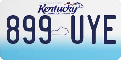KY license plate 899UYE