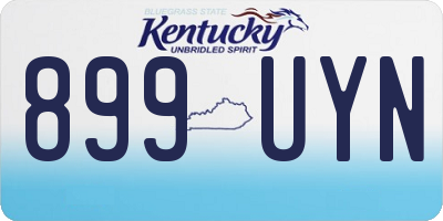 KY license plate 899UYN