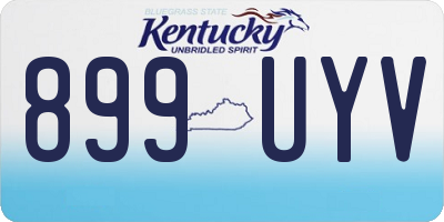 KY license plate 899UYV