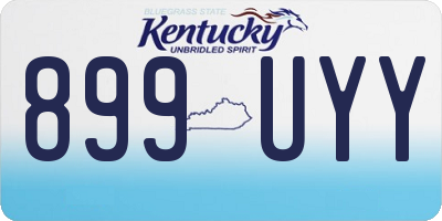 KY license plate 899UYY