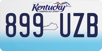 KY license plate 899UZB