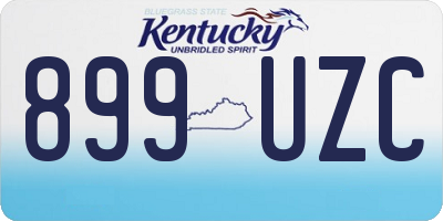 KY license plate 899UZC