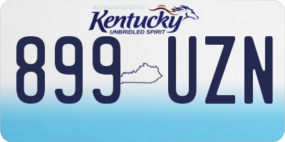 KY license plate 899UZN