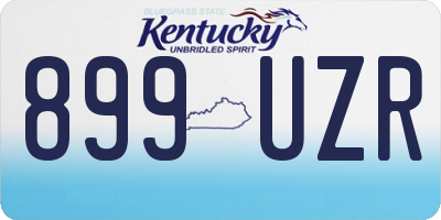 KY license plate 899UZR