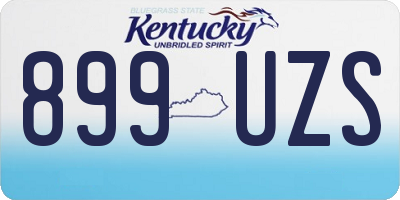 KY license plate 899UZS