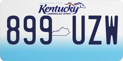 KY license plate 899UZW