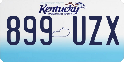 KY license plate 899UZX