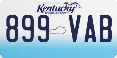 KY license plate 899VAB