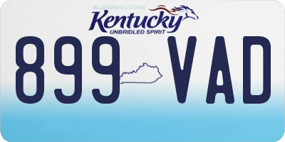 KY license plate 899VAD