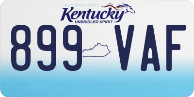 KY license plate 899VAF