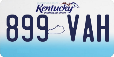 KY license plate 899VAH