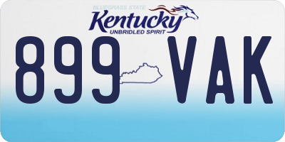 KY license plate 899VAK