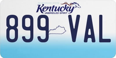 KY license plate 899VAL
