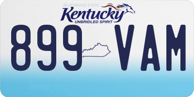 KY license plate 899VAM