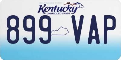 KY license plate 899VAP