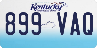 KY license plate 899VAQ