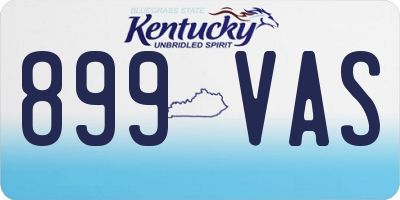 KY license plate 899VAS