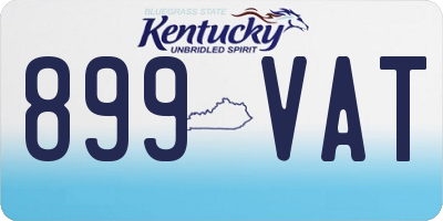 KY license plate 899VAT
