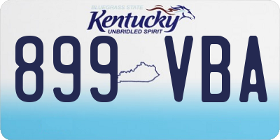 KY license plate 899VBA