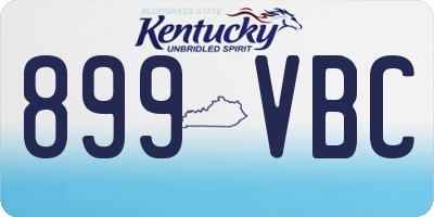 KY license plate 899VBC