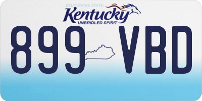 KY license plate 899VBD