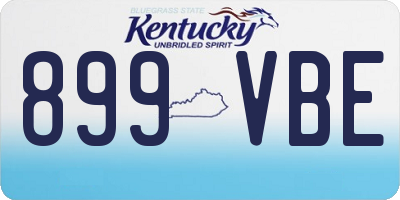 KY license plate 899VBE