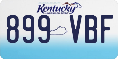 KY license plate 899VBF