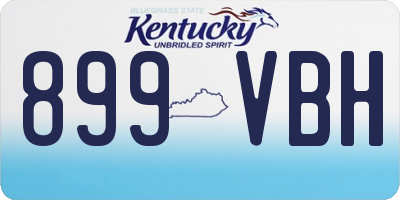 KY license plate 899VBH