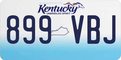 KY license plate 899VBJ