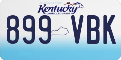 KY license plate 899VBK