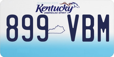 KY license plate 899VBM