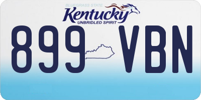 KY license plate 899VBN