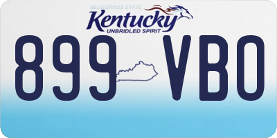 KY license plate 899VBO