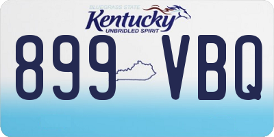 KY license plate 899VBQ