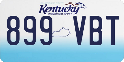 KY license plate 899VBT
