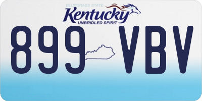 KY license plate 899VBV