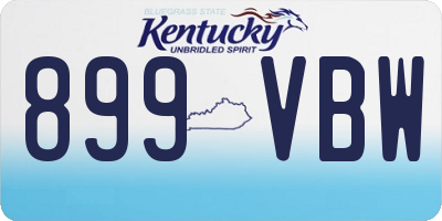 KY license plate 899VBW