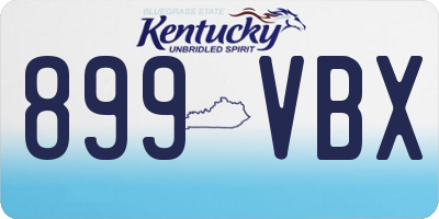 KY license plate 899VBX