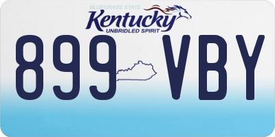 KY license plate 899VBY