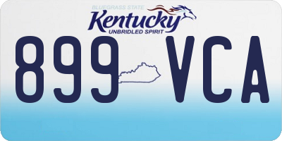 KY license plate 899VCA