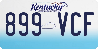 KY license plate 899VCF
