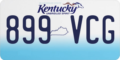 KY license plate 899VCG