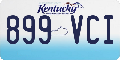 KY license plate 899VCI